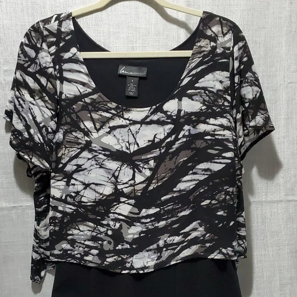 Lane Bryant Black and White Printed Two-Piece Skirt Set - Picture 2 of 4